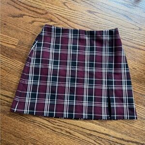 Sunday Best Plaid Mini Skirt - Burgundy and Black